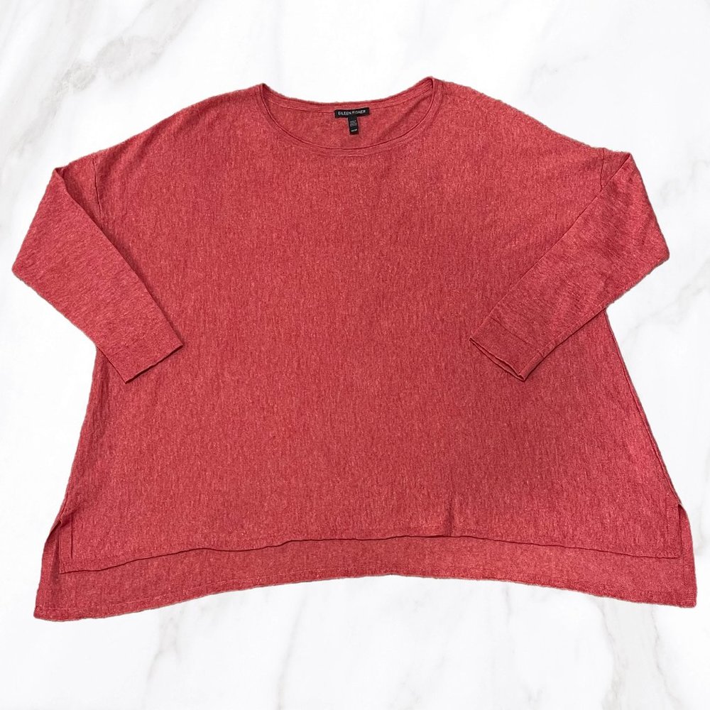 Eileen Fisher Women's Red Sleek Tencel Alpaca Pullover, Size M
